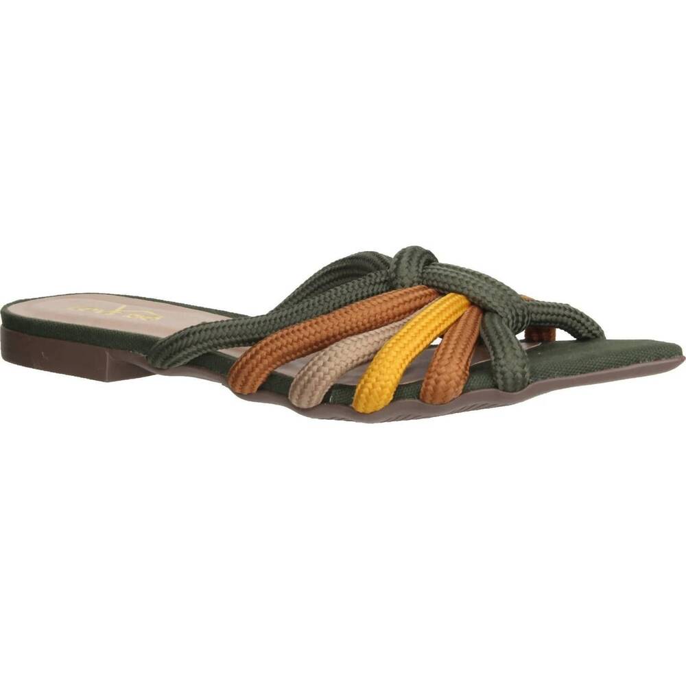 NEW LOVE RIO women's tracy flat sandal in green